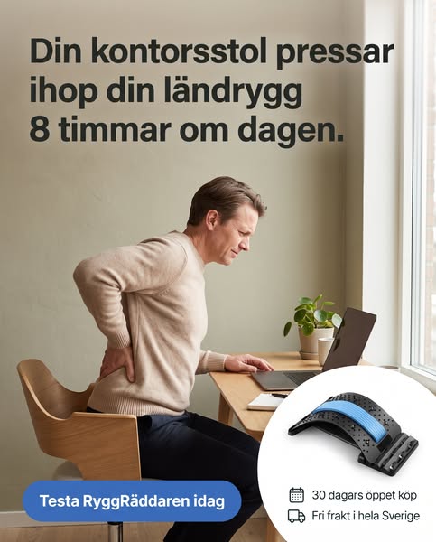 Sitter du 8 timmar/dag? Din rygg märker det