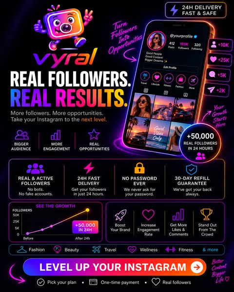 Vyral — Real Instagram Followers in 24h