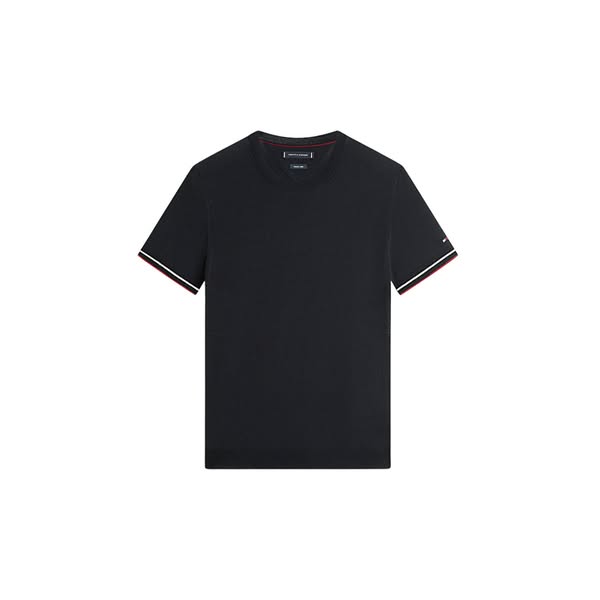 T-Shirt Tommy Hilfiger uomo con profili - Nero
