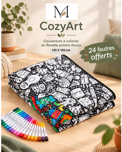 CozyArt, la couverture à colorier pour les grands et les petits