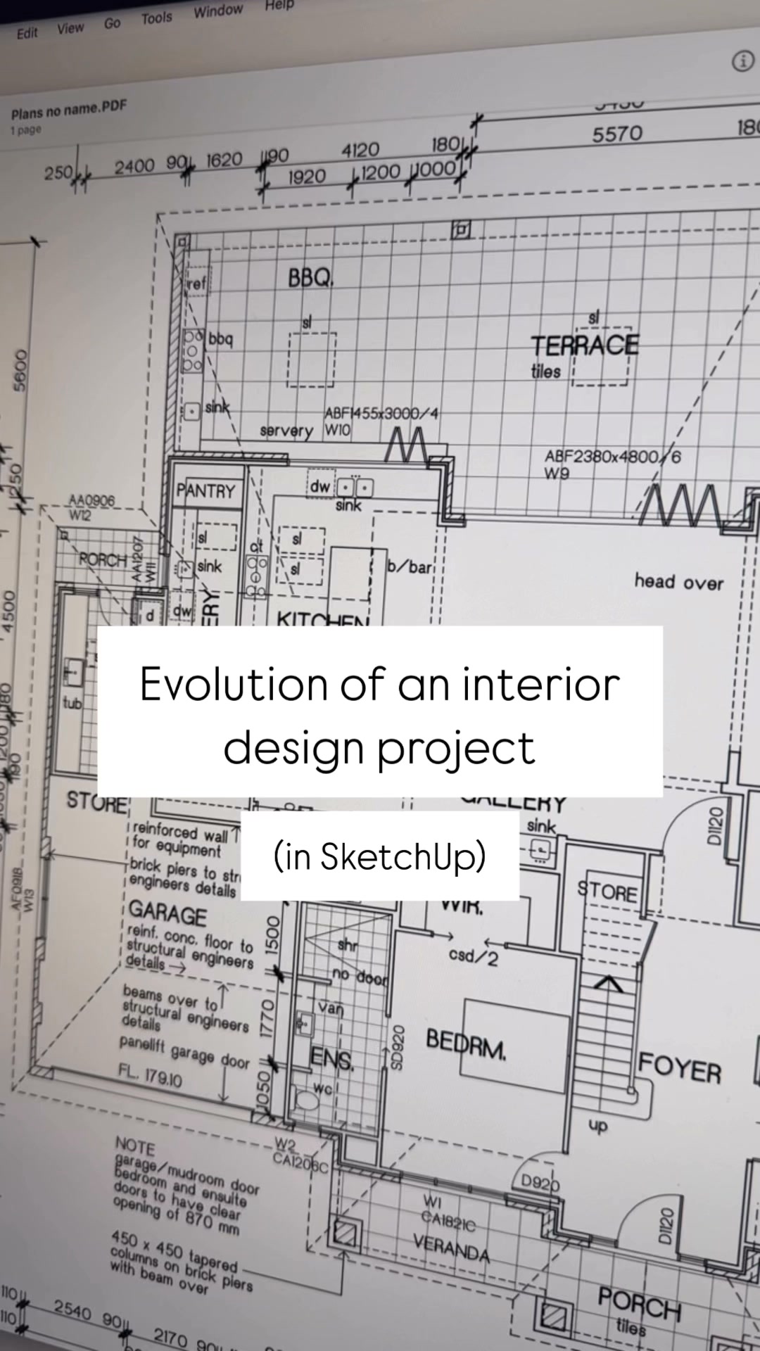 Evolution of a project in SketchUp