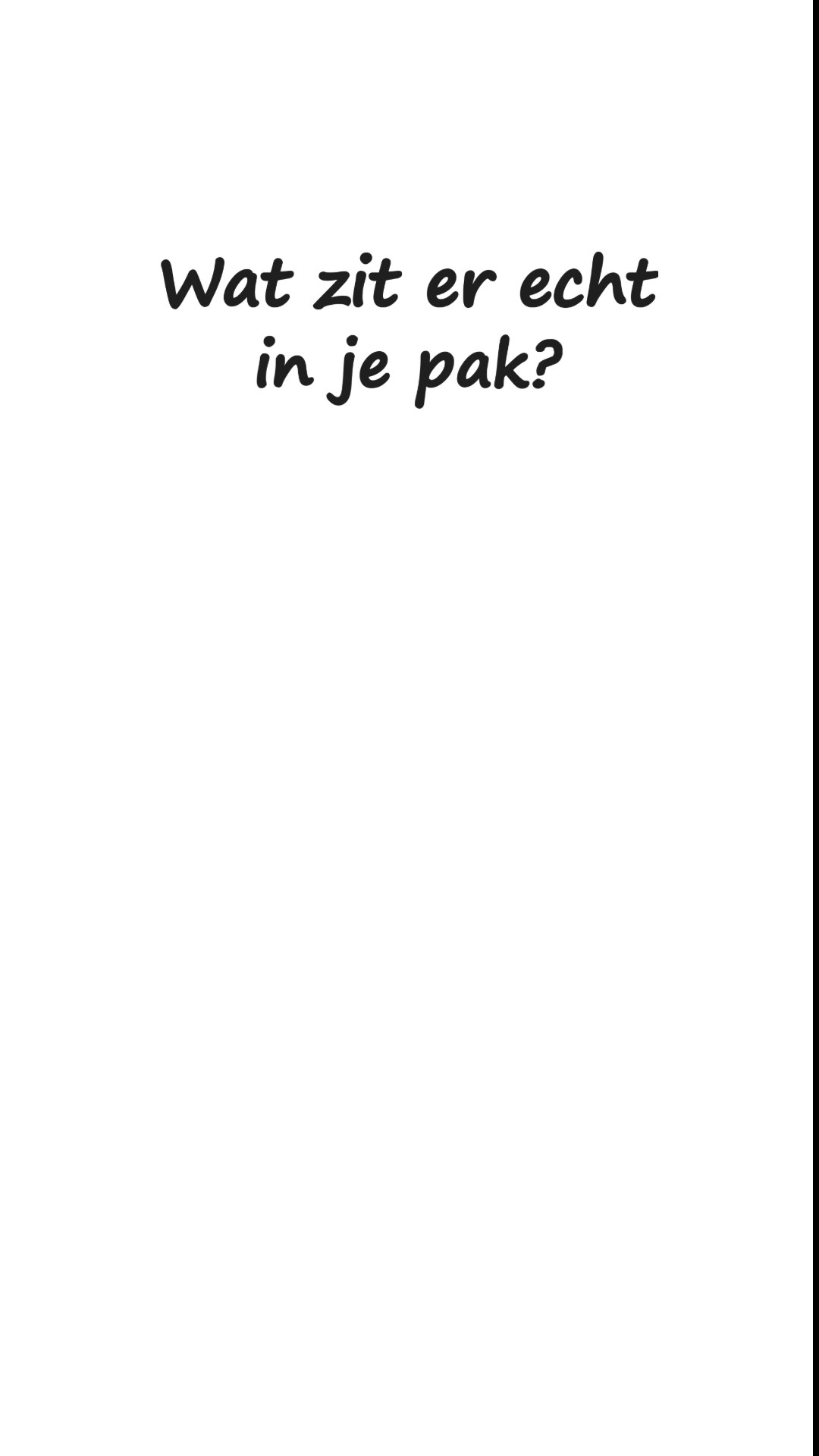 Pure ingrediënten, nul troep