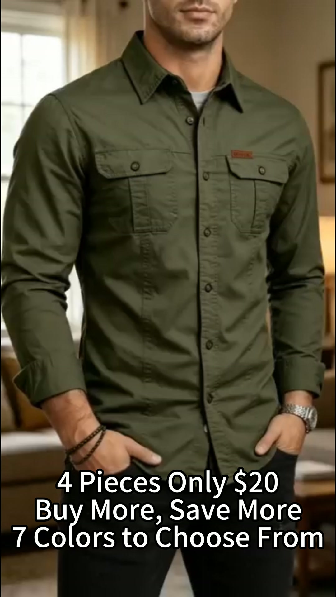 Men’s Long Sleeve Workwear Shirt | 6 Pieces $27 | 10 Pieces $36 + FREE SHIPPING