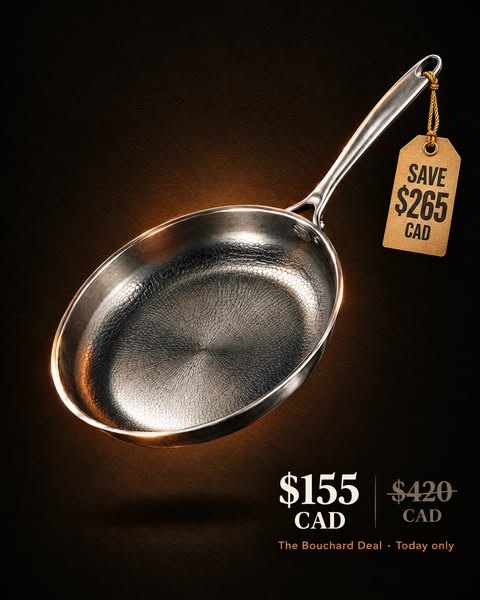 Hand-hammered titanium. No coating. No chemicals.