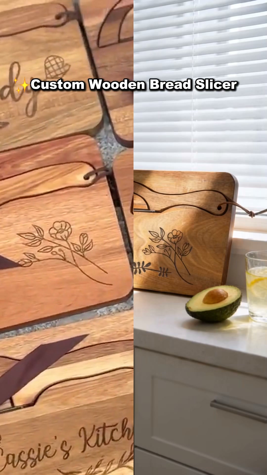 Personalized Wooden Bread Slicer