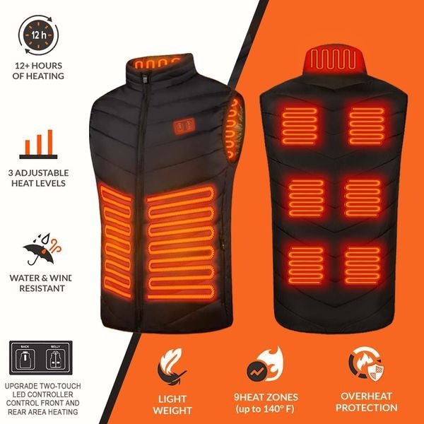Two-touch LED Controller Heated Vest For Men & Women