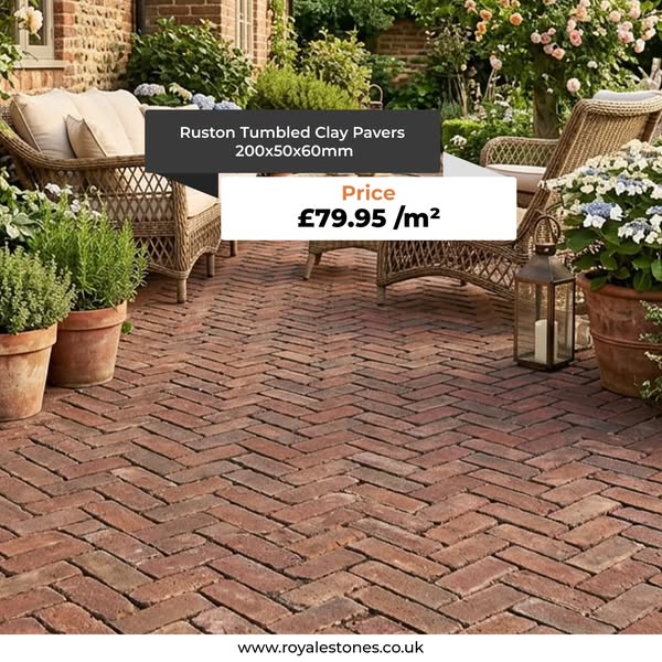 Ruston Tumbled Clay Pavers - 200x50x60mm