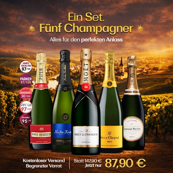 Champagner-Set mit 5 Flaschen (je 750 ml)