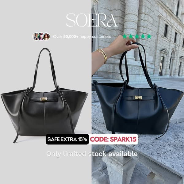 Gerda Shopper Bag - large vegan leather tote bag for Women - structured shopper handbag - everyday vegan leather bag - spacious shoulder bag