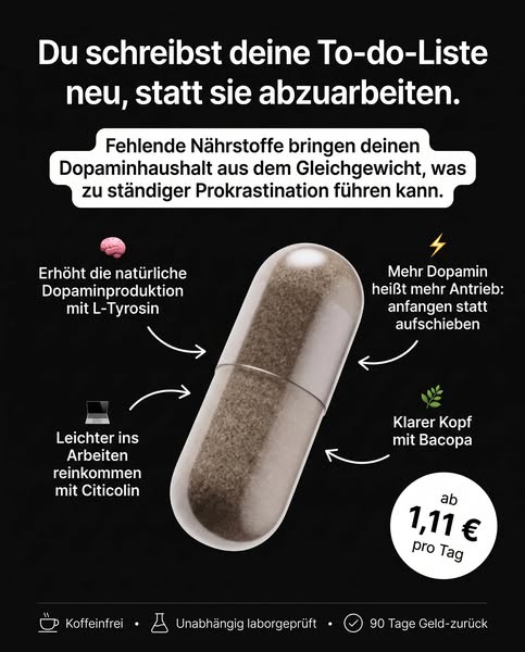 Die Nährstoffe, die Prokrastinierern fehlen