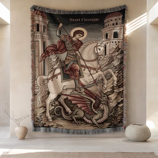 Saint George Blanket – Woven Icon in Cotton