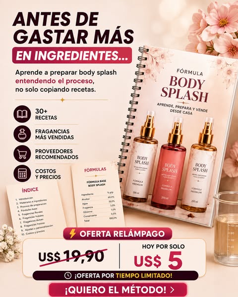 Aprende a Hacer Body Splash y Empieza a Vender Desde Casa