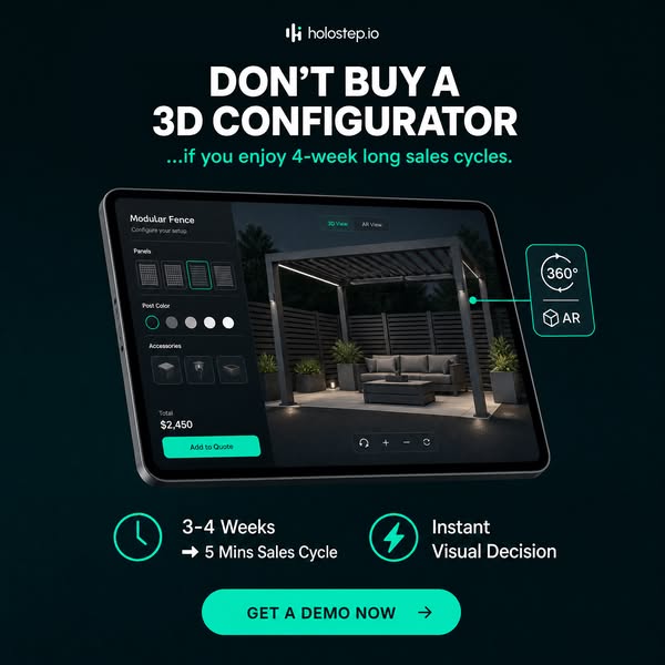 Custom 3D configurator. Live in a week, no templates