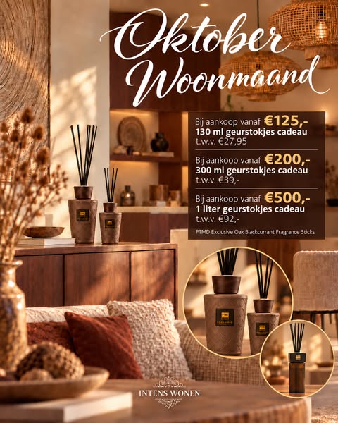 Gratis geurstokjes vanaf €125