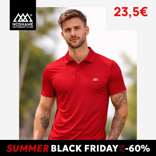 Μπλούζα Polo Noshame® Κόκκινη Dry Fit - 112625