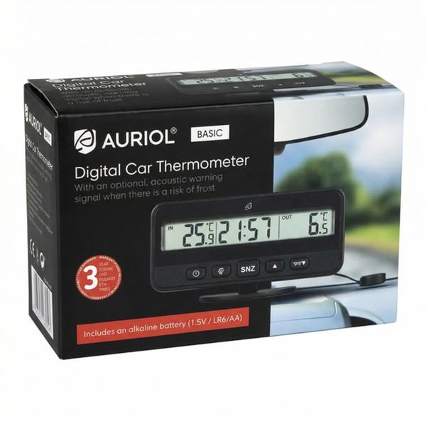 Termómetro Digital para Coche con Reloj y Alerta de Heladas | Auriol Oportunidades que vuelan