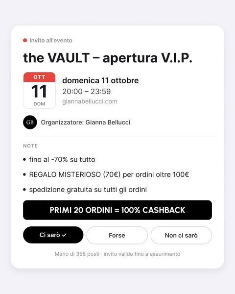Entra in the VAULT – meno di 358 posti
