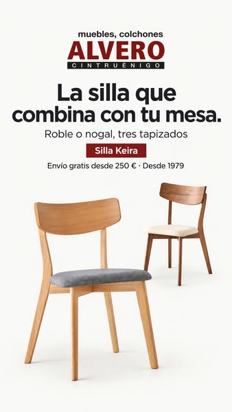 Roble o nogal, 3 tapizados