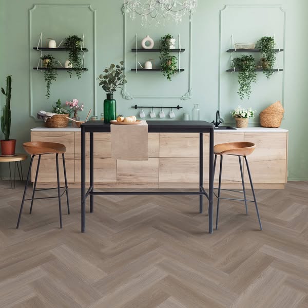 Weathered Oak - Lifestyle Herringbone 5.5mm Rigid Core LVT Flooring