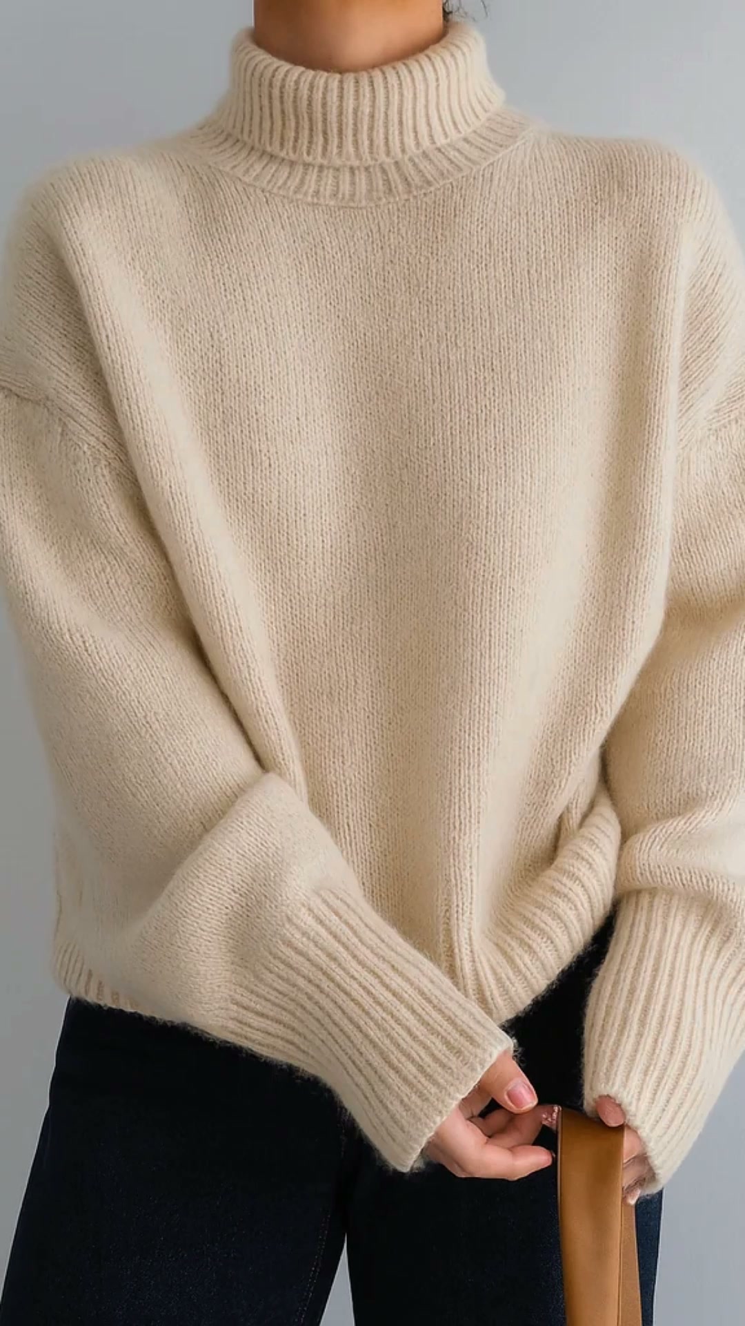 Mock Neck Oversized Sweater - 13 Colors, Extra Discounts on Multi-Buys