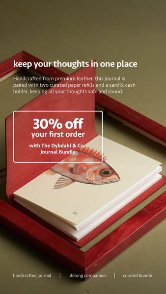 your first journal, 30% off