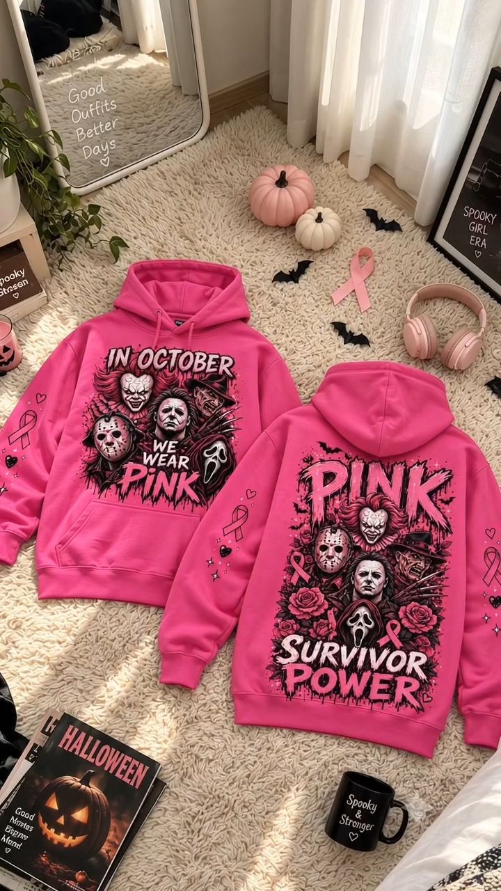 Spooky Meets Pink — October Hoodie
