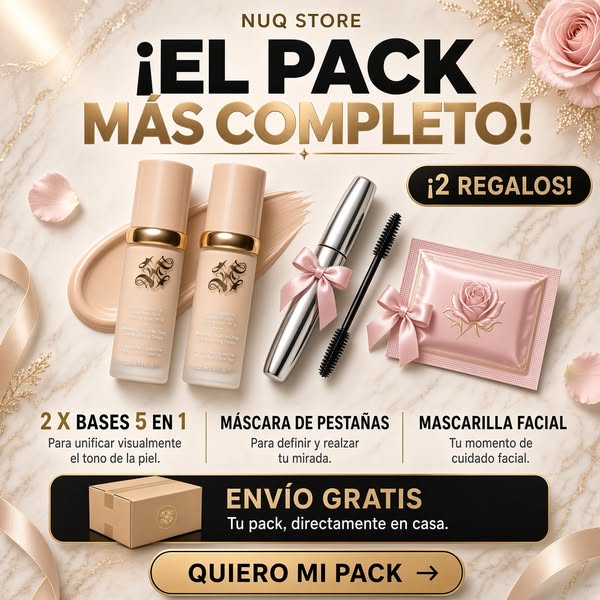 2 BASES + REGALO MÁSCARA PESTAÑAS + MASCARILLA FACIAL + ENVIO GRATIS