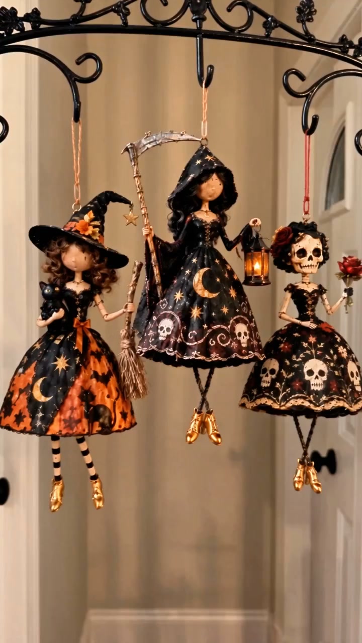 Last Day 49% OFF – Midnight Ladies™ Gothic Halloween Hanging Decor | 3 Spooky Character Styles for Porches, Entryways & Indoor Displays