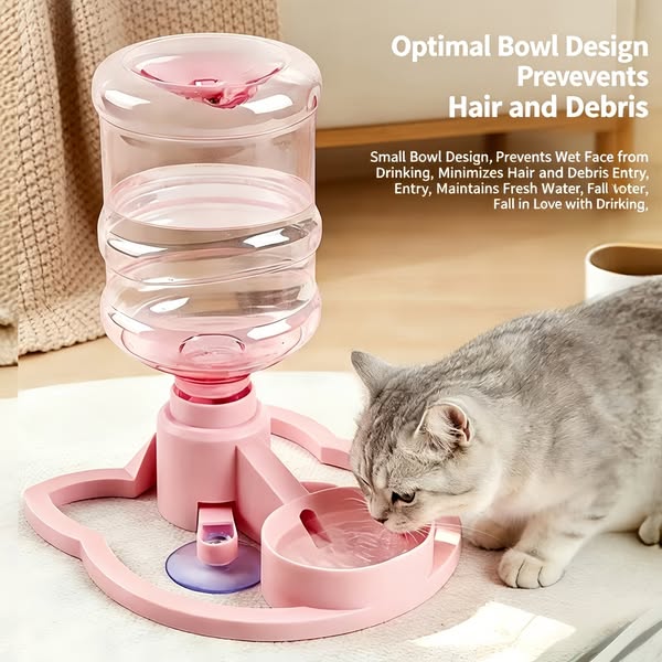 Eco-Friendly Pet Waterer: Use Your Own Bottle! 3-Second Quick Clean Gravity Water Bowl for Small Dogs &amp; Cats, Mess-Free &amp; Anti-Tip
