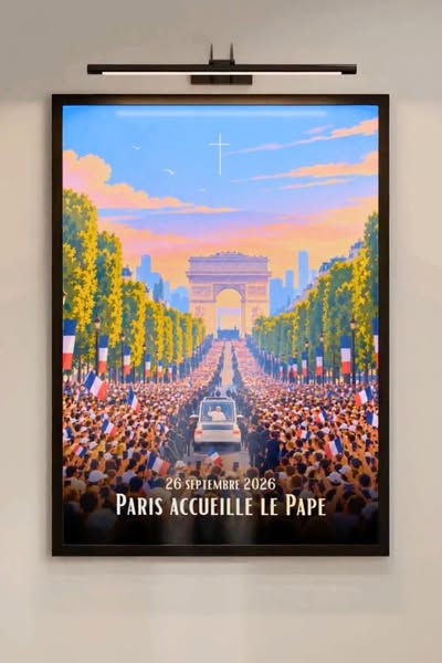 Affiche Paris accueille le souverain pontife