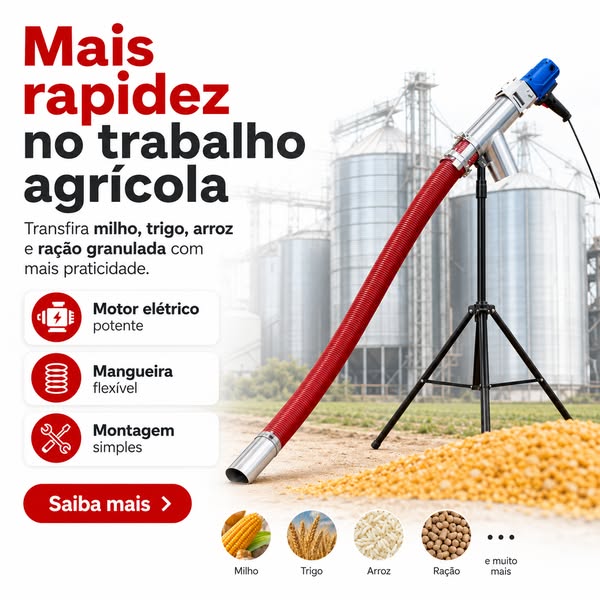 Uma ferramenta essencial para o transporte de grãos em campos e armazéns, poupando tempo, esforço e dinheiro!