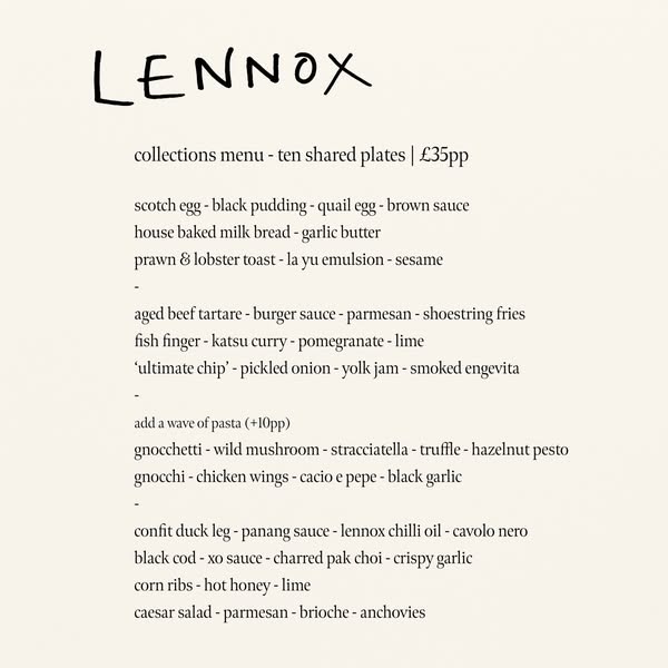 £35pp | collections | 10 sharing plates