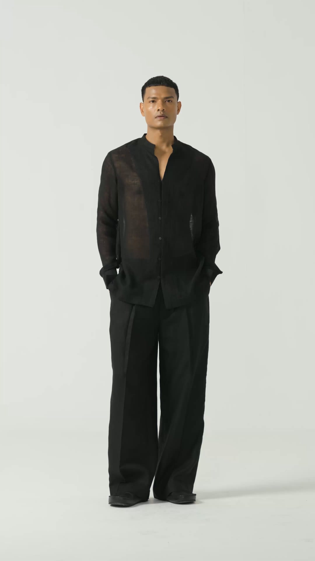 RELAXED LINEN GAUZE SHIRT