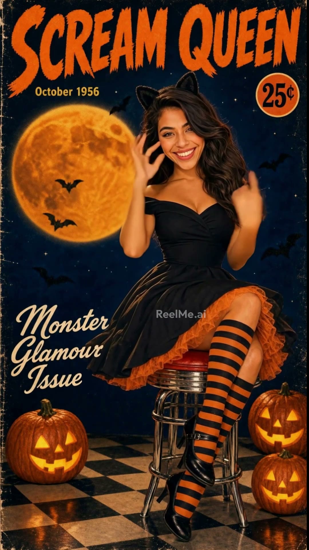 Turn your photo into a vintage Halloween cover