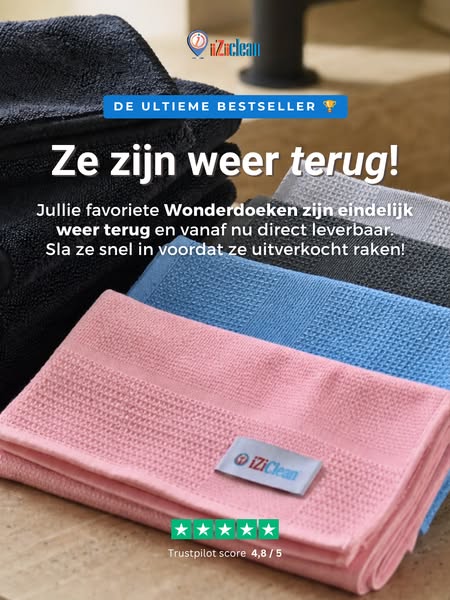 Izi Clean Wonderdoeken: beoordeeld met een 4,8/5!