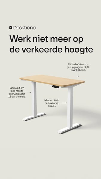 Werk niet meer op de verkeerde hoogte.