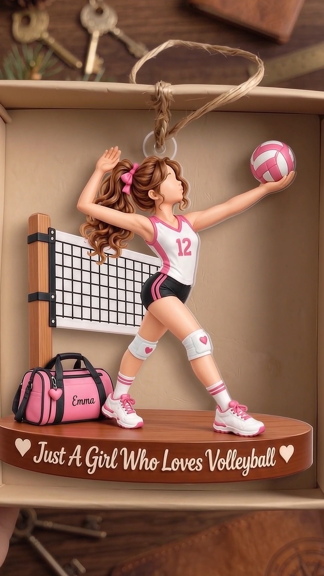Personalized Volleyball Girl Ornament