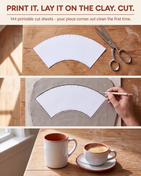 Print it. Lay it on the clay. Cut.