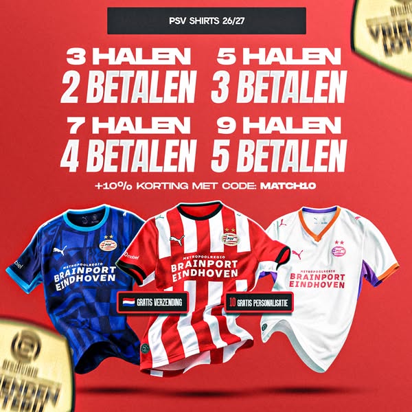 +10% korting met code MATCH10