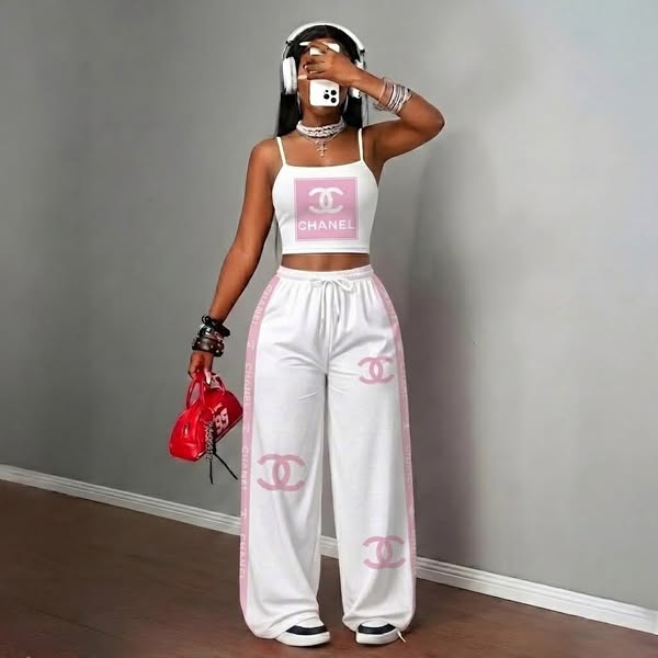 50%Off - Luxury Brand Top & Elasticated Trousers Two-Piece Set