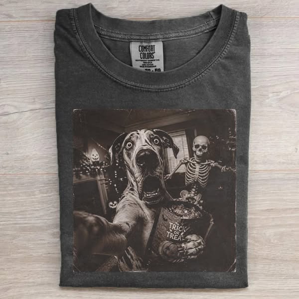 Halloween Great Dane Scary Skeleton T-shirt
