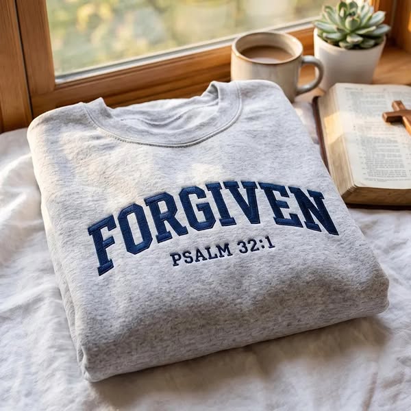 Custom Embroidered Forgiven Christian Crewneck