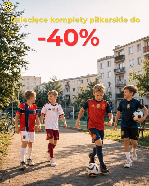 Dziecięce komplety piłkarskie do -40%