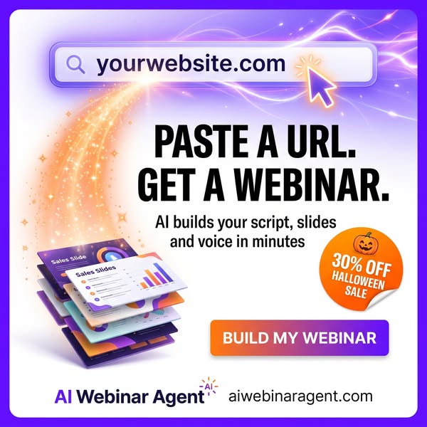 AI Webinar Agent Halloween Sale: 30% Off