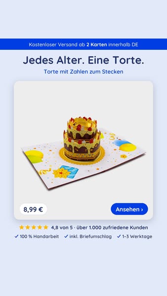 3D Pop-Up Karten ab 8,99 €