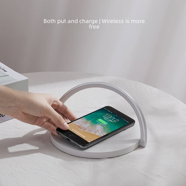 Touch-Perfect Desktop Phone Holder — Wireless Charging & Night Light