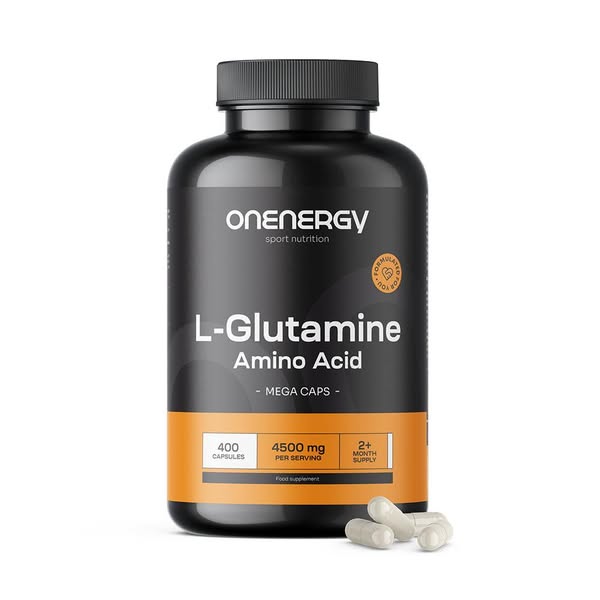 L-glutamina 4500 mg MEGA CAPS, 400 cápsulas