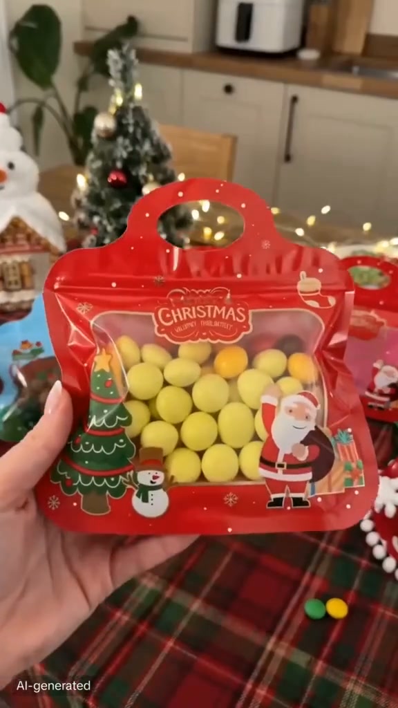 LAST DAY SALE 50% OFF!!Easy Fill, Easy Seal Festive Self-Seal Treat Bags – Santa & Snowman Print | Resealable, Food-Safe & Perfect for