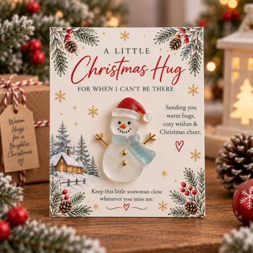 A Little Christmas Hug – Pocket Keepsake Card with Detachable Mini Ornament