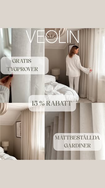 15% på måttbeställda gardiner - KOD: CURTAIN15